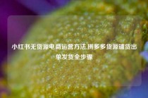 小红书无货源电商运营方法,拼多多货源铺货出单发货全步骤