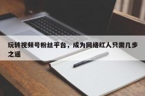 玩转视频号粉丝平台，成为网络红人只需几步之遥