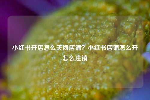 小红书开店怎么关闭店铺?小红书店铺怎么开怎么注销